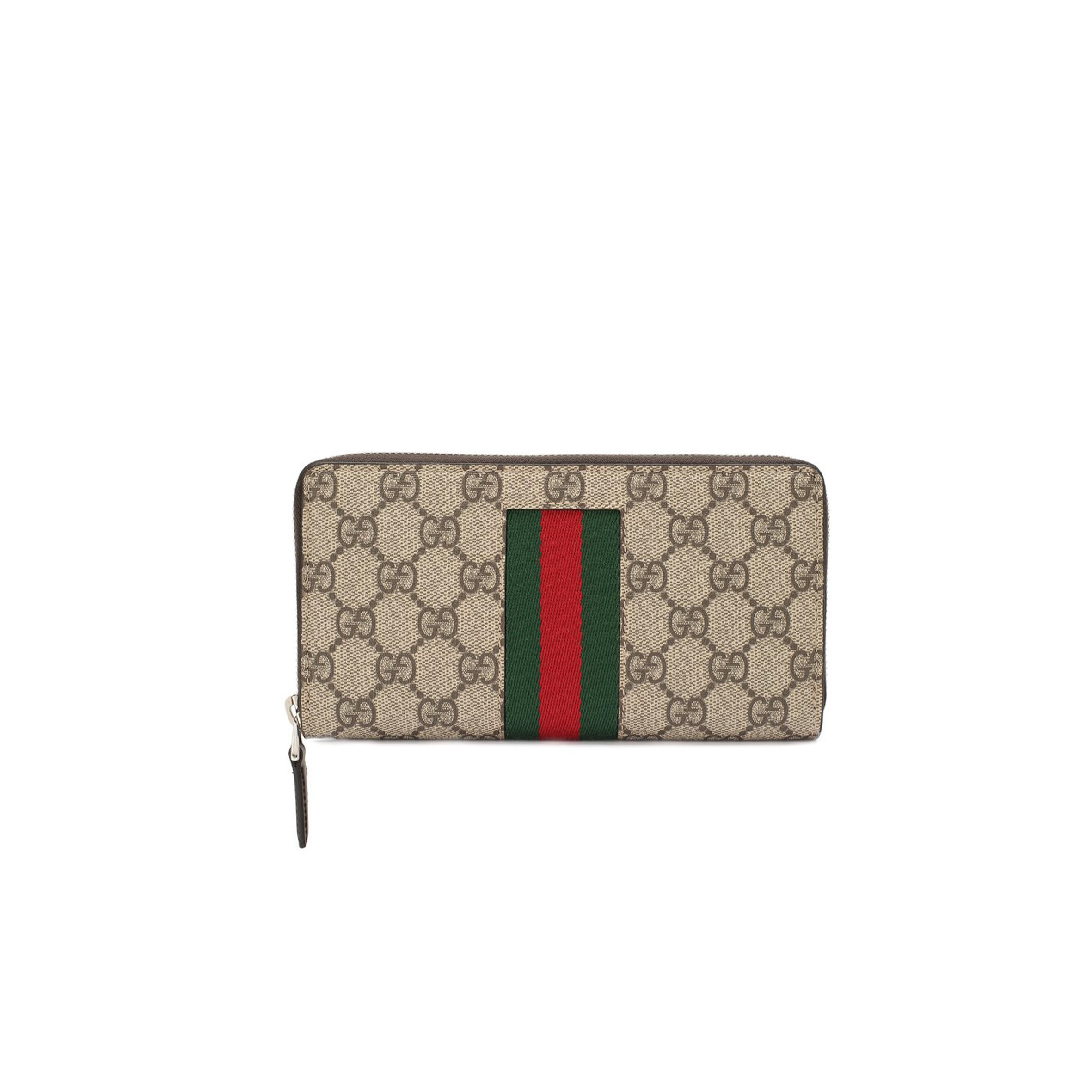 GUCCI GG SUPREME ROUND ZIPPER LONG WALLET 408831 (19*10*2.5cm)